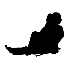 Silhouette of a Woman Karate Athlete.