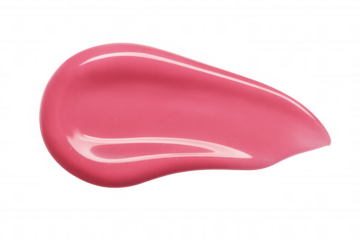 Pink lip gloss cosmetic product swatching beauty texture, make up smear sample, isolated with transparent background