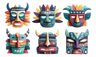 Colorful Artistic Masks Collection with Unique Shapes and Styles