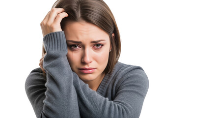 Sad Woman Crying Emotional Distress creative illustration featuring mental health, pensive, vulnerability, depressed, tearful, sadness