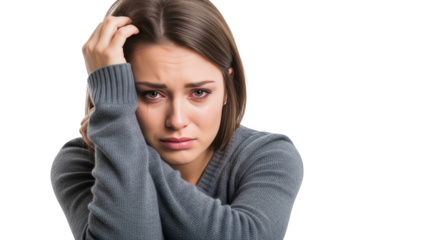 Sad Woman Crying Emotional Distress creative illustration featuring mental health, pensive, vulnerability, depressed, tearful, sadness