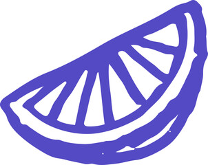 Hand-drawn illustration of a slice of lemon.