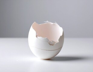 Broken egg shell on white surface (1)