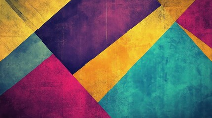 Abstract Geometric Color Block Design: Vibrant Hues and Textured Surface