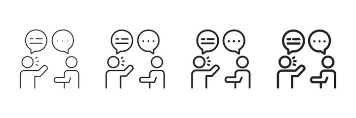 Conversation Icon Set Different Line Style Collection 