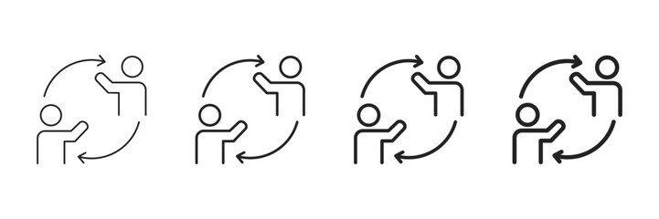 Interaction Icon Set Different Line Style Collection 
