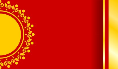 red background with golden ornament