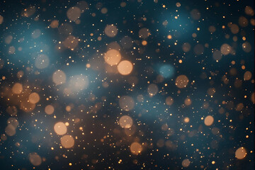 A dark, moody background filled with magical, sparkling golden particles and warm bokeh lights.