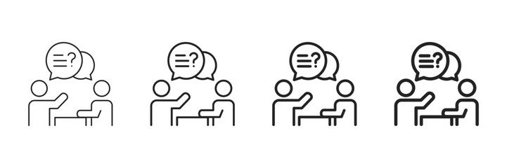 Question Icon Set Different Line Style Collection 