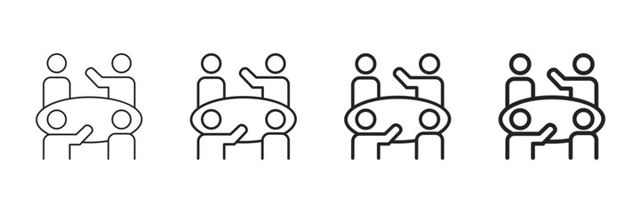 Meeting Icon Set Different Line Style Collection 