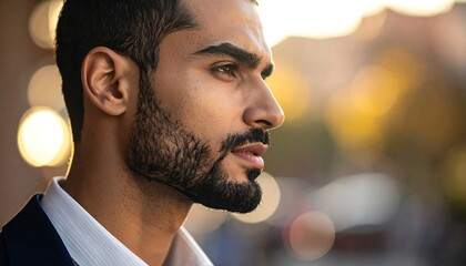 Man gazes into the sunset.