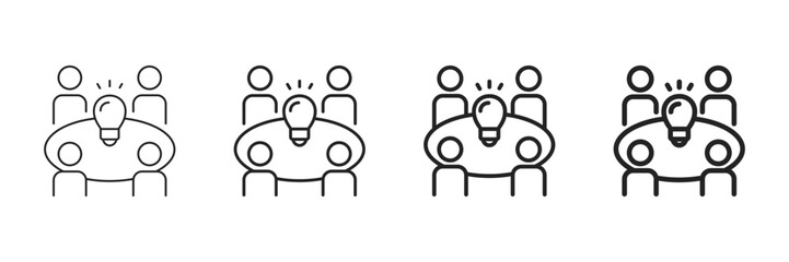 Brainstorming Icon Set Different Line Style Collection 