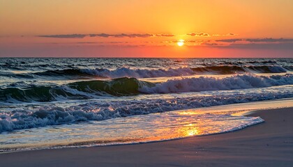Golden Hour Seascape at Coastal Shoreline