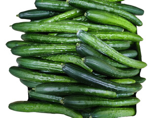 Made in japan fresh cucumbers image: pile of green cucumbers for salads and healthy eating diet Transparent Background