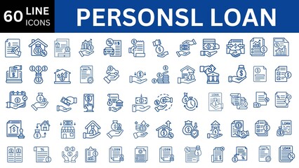Personal Loan line icon set. 