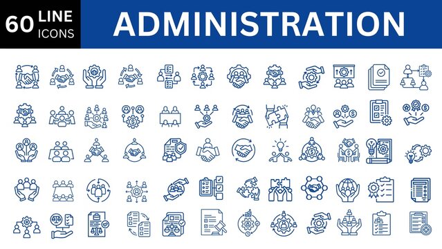 Administration icon. office administration icon set .