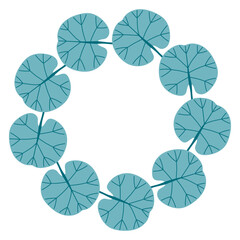 Autumn leaves circle frame. Round border made of fall leaves. The leaves are arranged in a circle. Vector flat isolated on white background.