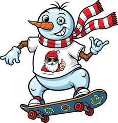 Snowman Skateboarding.