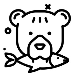 A bear is laying down on a white background