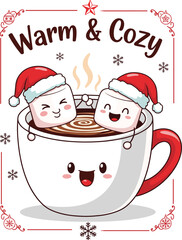Coffee Mug with Marshmallow Friends.