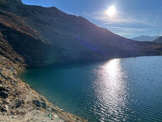 Lake Culuonnas, Guglia Lake or Julier Lake, Canton of Grisons, Switzerland - Lej da las Culuonnas or Lej dal Güglia (Lej dal Gueglia oder Juliersee), Julierpass - Schweiz