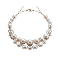 Obraz premium Elegant pearl necklace with soft sheen and exquisite details transparent background png