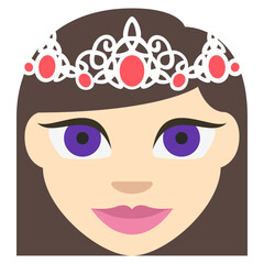 Silhouette of queen in side profile, elegant hairstyle in bun, wearing royal crown, minimalist black and white vector design, logo-style illustration