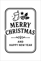 Happy Christmas Label Design 