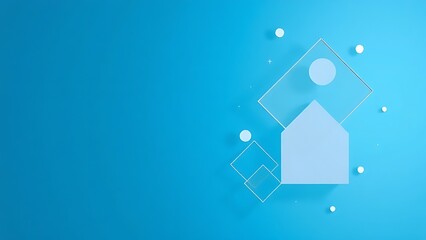 An abstract concept of modern strategy with geometric shapes on a blue gradient.