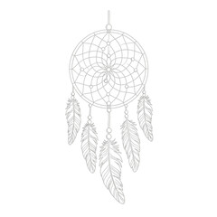 Obraz premium Dreamcatcher line art illustration