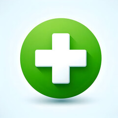 Fototapeta premium Green first aid cross medical icon button vector illustration