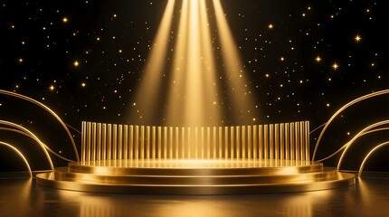 Stage under the golden spotlight