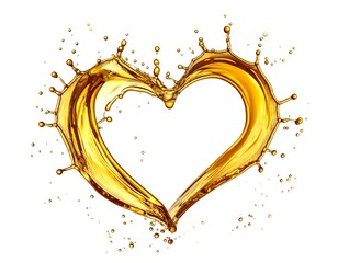 Golden Liquid Heart Shape Splash