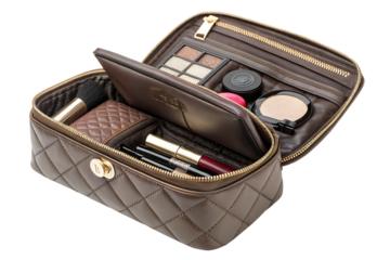 Leather cosmetic bag elegant daily organizer