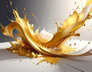 Golden Liquid Splashing Abstraction