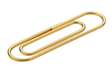 A golden paper clip stationery office essentials