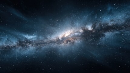 Fototapeta premium Stunning photorealistic night sky filled with galaxies cosmic wonders outer space digital art full view universe exploration