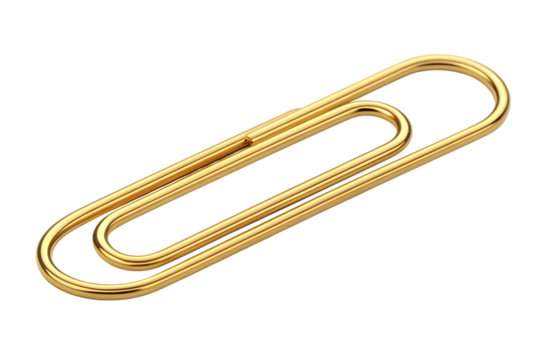 A golden paper clip stationery office essentials