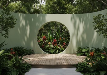 Peaceful Garden Oasis with Circular Viewpoint.