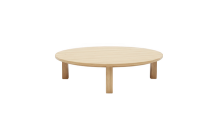 Round wooden table isolated on transparent background for your design concept