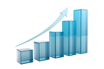 Bar charts and arrow icon 3D rendering business analysis design