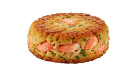 Delicious salmon cake with herbs and spices a culinary delight.