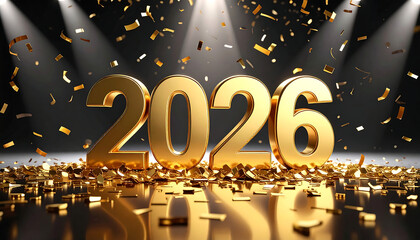 Golden 2026 New Year Celebration.