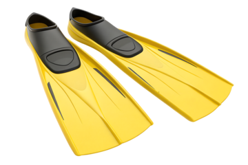 Yellow snorkel fins for beginners
