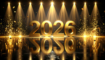 Golden 2026 Year Celebration Concept.