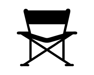 Fototapeta premium Camping chair icon silhouette vector illustration
