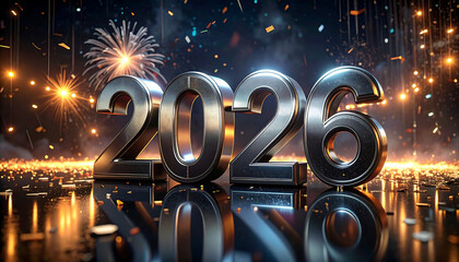 New Year 2026 Celebration Fireworks.