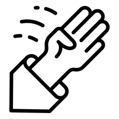 karate hand icon line