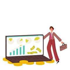 businessman working on laptop