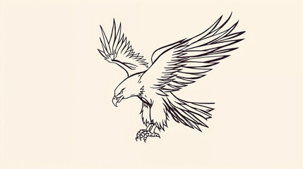 Obraz premium Bold black and white eagle tattoo design in vector style with spread wings